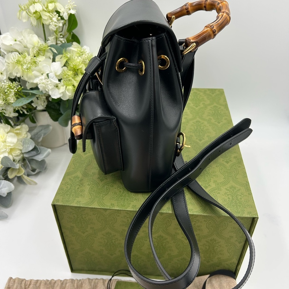 Gucci leather bamboo backpack made in Italy NWT - Picture 7 of 15